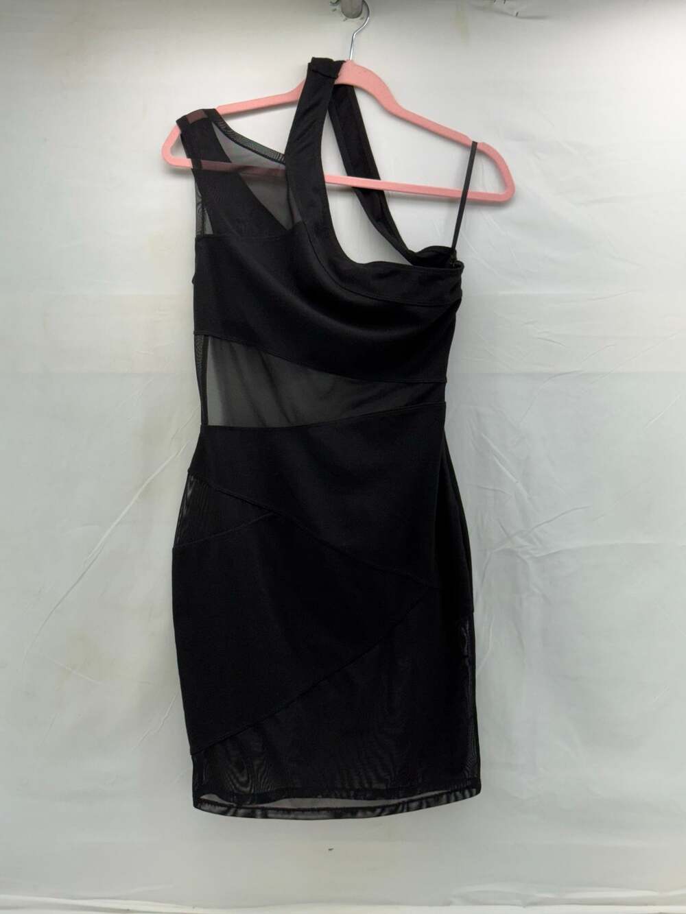 Dreamgirls black 1 shoulder L body contour dress party